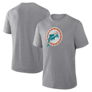 FANATICS Men's Fanatics Heather Gray Miami Dolphins Vintage Heritage Tribute Tri-Blend T-Shirt