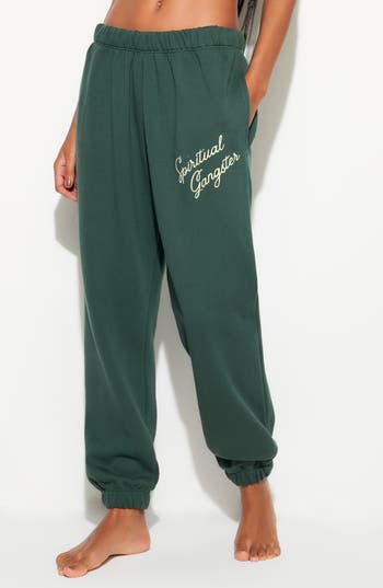 Spiritual Gangster Insignia Portia Cotton Sweatpants In Green