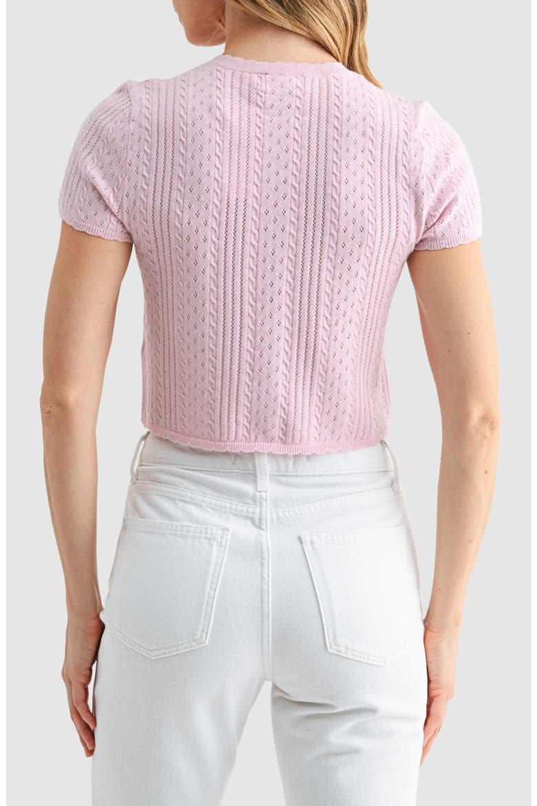 Pointelle Crop Sweater, Alternate, color, PINK