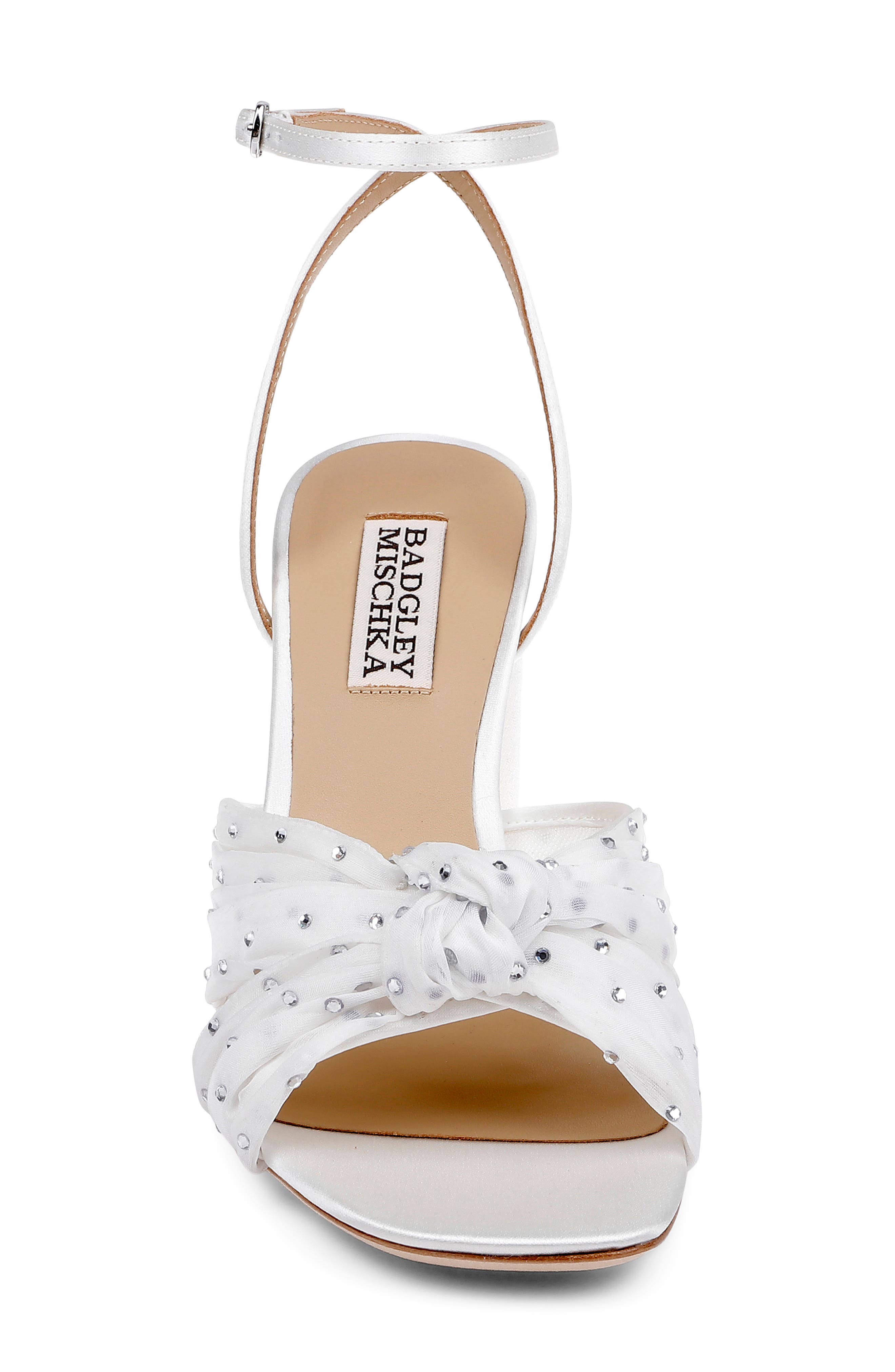 Badgley Mischka Collection Wila Ankle Strap Sandal, Alternate, color, White Satin