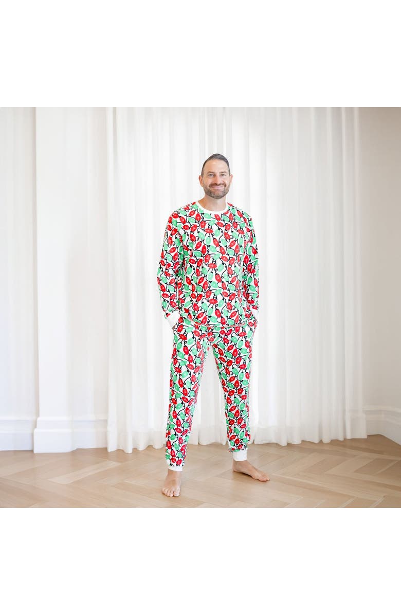 Norani Organic Adult Men's Pajamas Set - Holiday Lights, Alternate, color, Holiday Lights