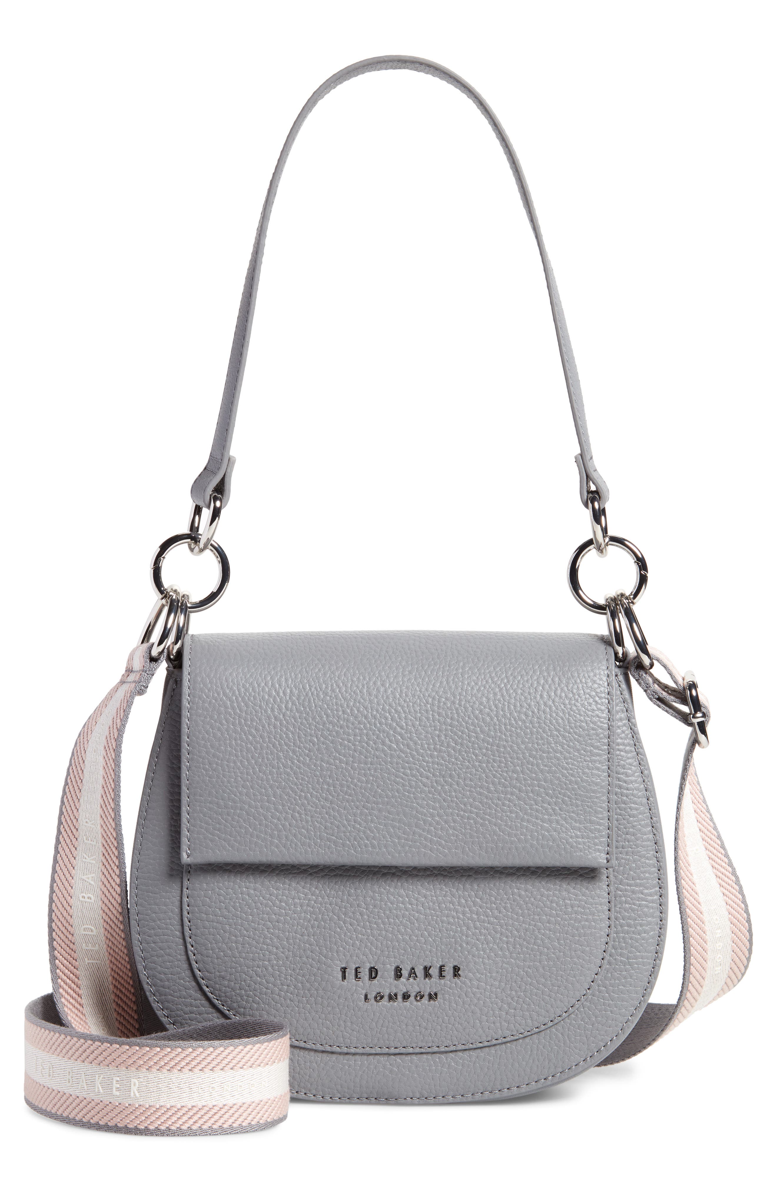 Amali Leather Crossbody Bag, Main, color, GREY