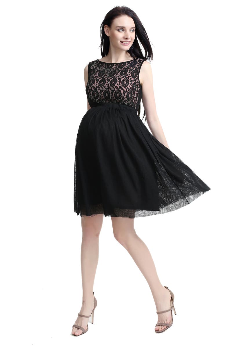 Kimi and Kai Camilla Lace & Tulle Maternity Dress, Alternate, color, 