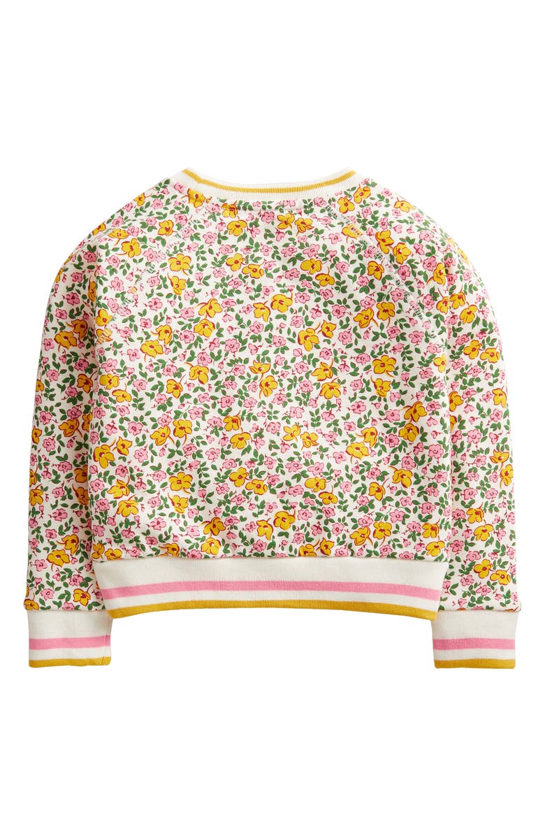 Mini Boden Kids' Floral Print Cotton Blend Sweatshirt, Alternate, color,