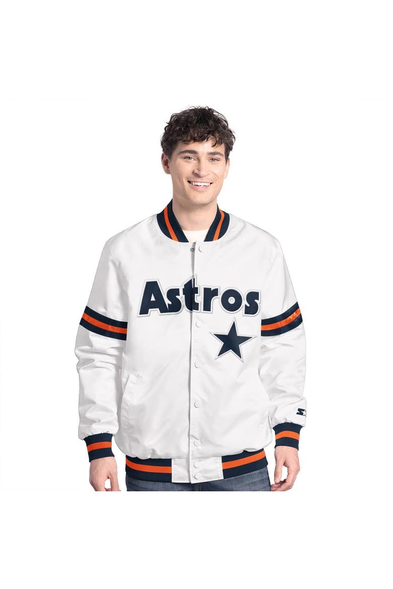 Men's Starter  White Houston Astros Cooperstown Scout Full-Snap Varsity Jacket, Alternate, color, White