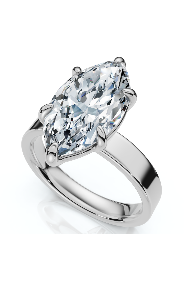 Bliss Diamond Certified 2Ct Marquise Cut Flat Cigar Band Engagement Ring 14k Gold Lab Grown, Alternate, color, 14K White Gold