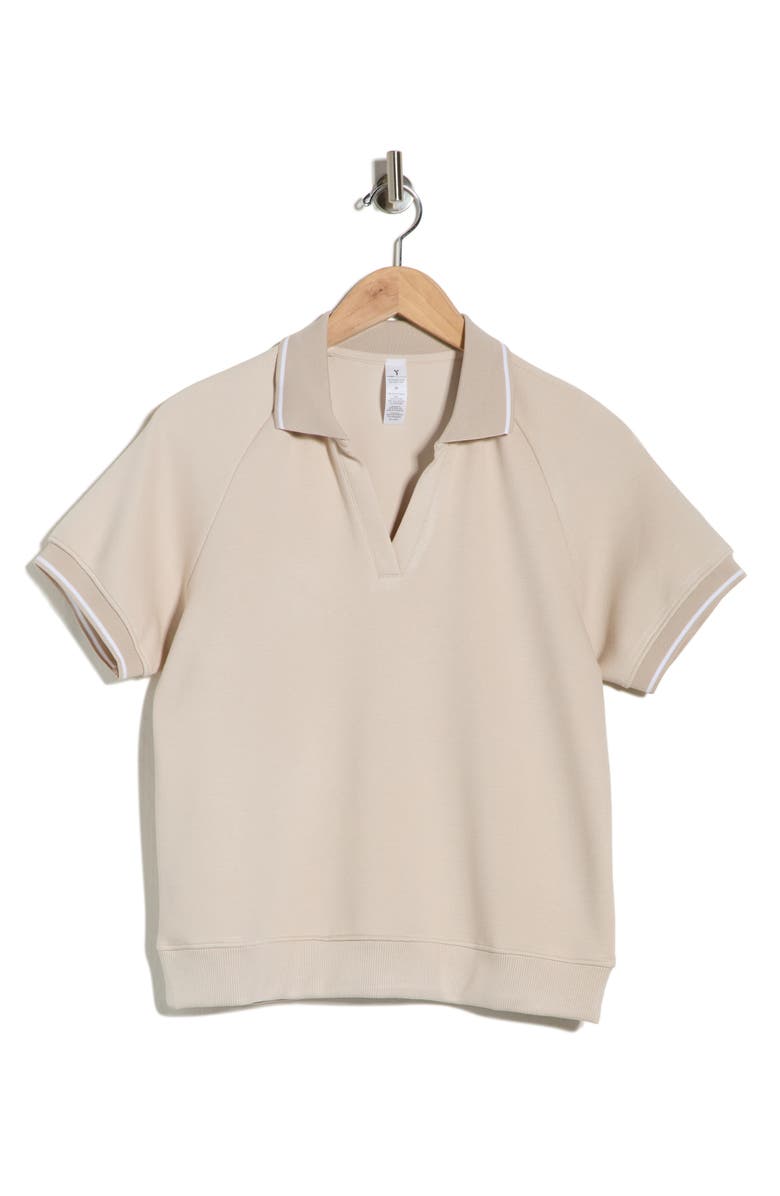 YOGALICIOUS Luvie Pique Polo, Main, color, Mist Sand