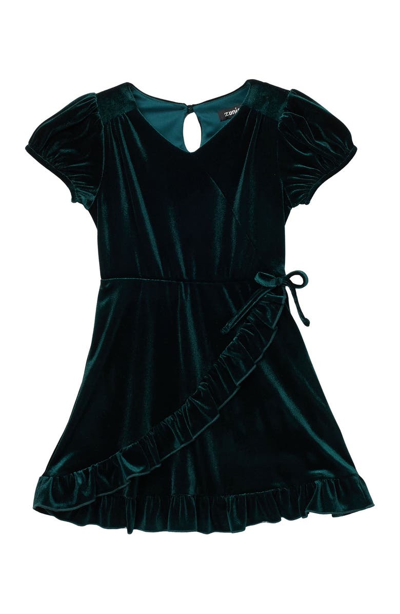 Zunie Puffer Sleeve Velvet Dress, Main, color, 