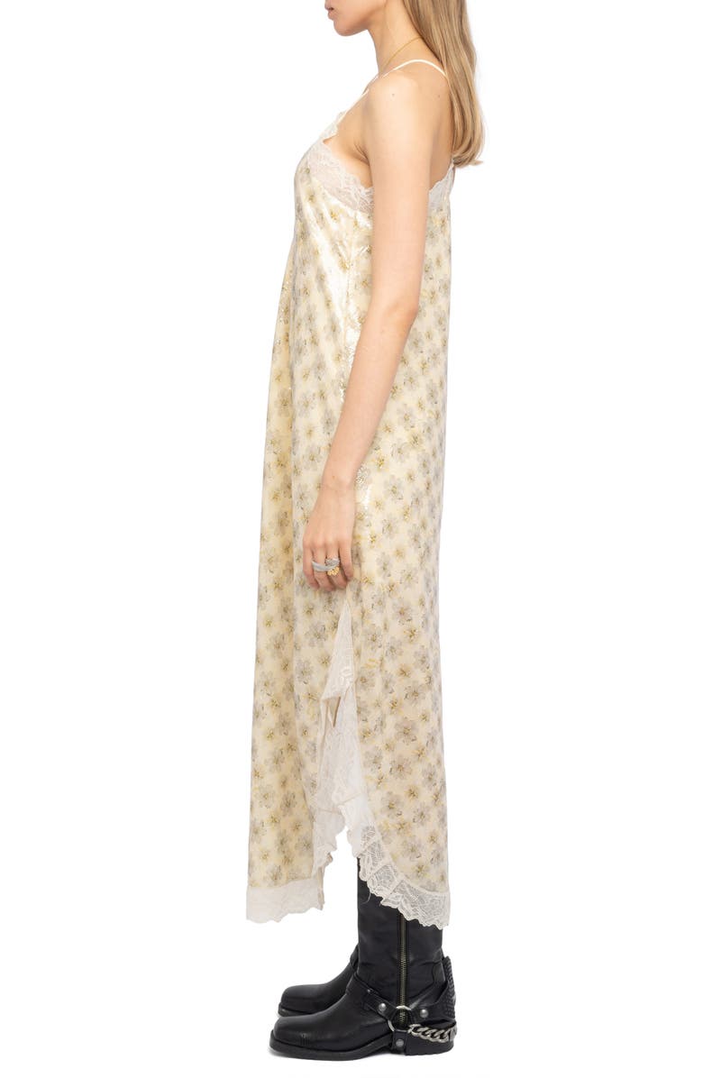 Zadig & Voltaire Ristyl Mirror Flowers Sequin Slipdress, Alternate, color, Vanille