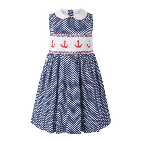 Anchor Smocked Dress (Toddler, Little Kid, Big Kid)