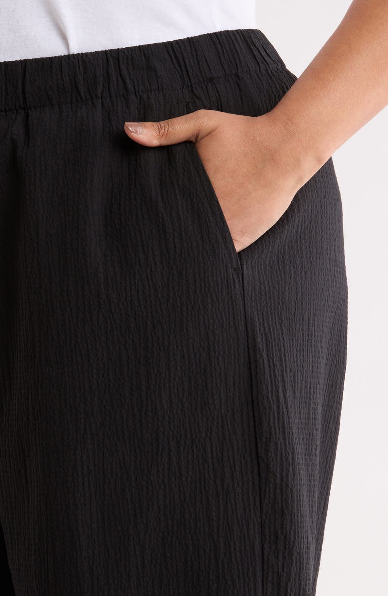 Eileen Fisher Ankle Wide Leg Pants, Alternate, color, Black