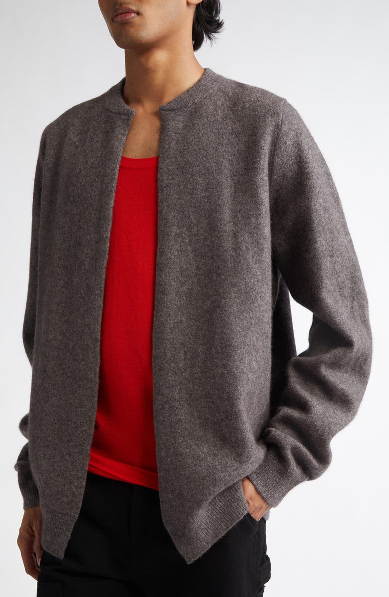 FRENCKENBERGER Felted Wool & Cashmere Bomber Cardigan, Alternate, color,