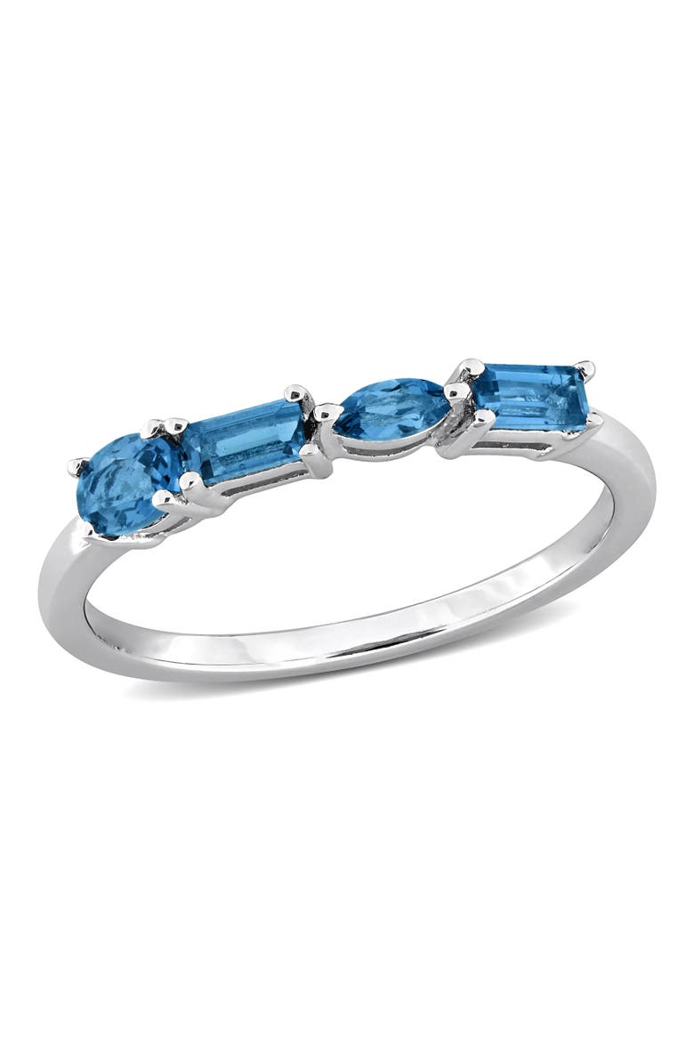 Blue Topaz Anniversary Band in Sterling Silver, Main, color, Blue Topaz