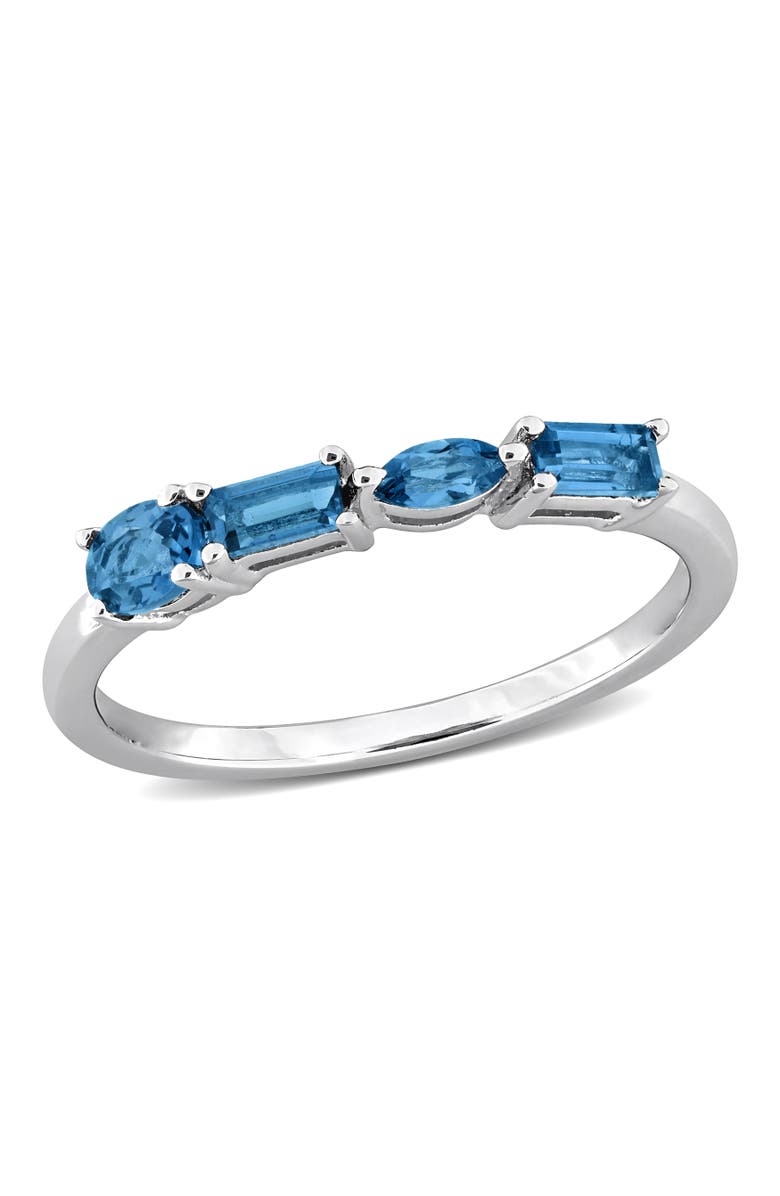 Julianna B. Blue Topaz Anniversary Band in Sterling Silver, Main, color, Blue Topaz