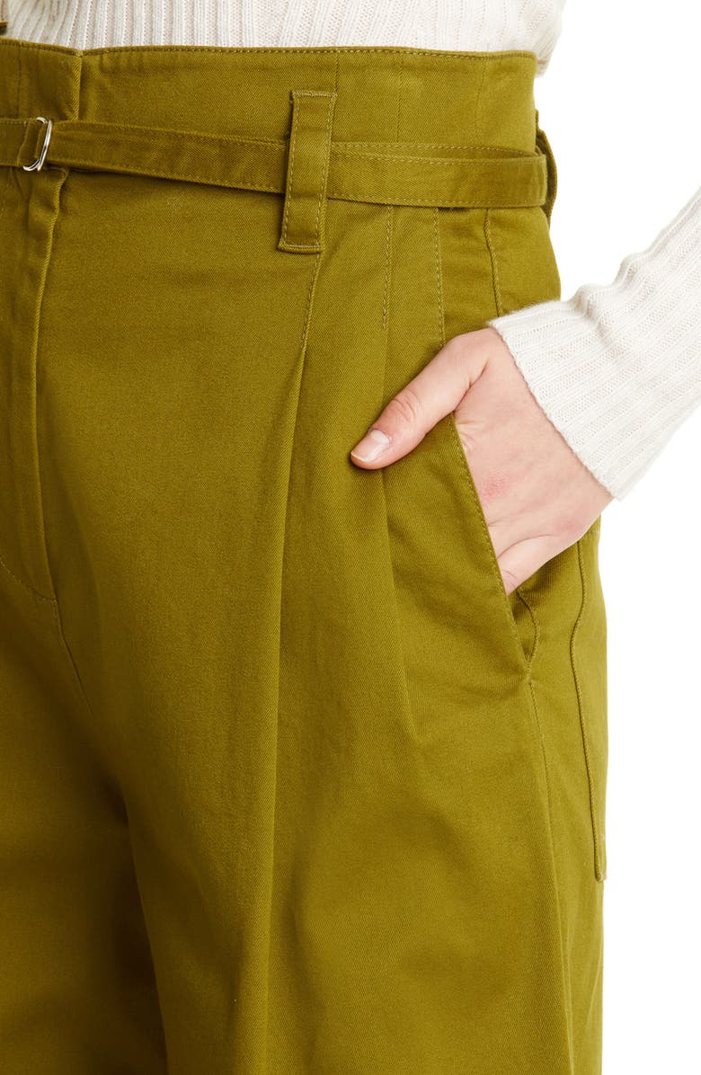 Proenza Schouler White Label Belted High Waist Twill Wide Leg Pants, Alternate, color, 