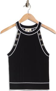 L'AGENCE Rosemary High Neck Button Tank