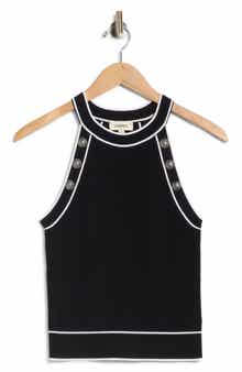 Rosemary High Neck Button Tank