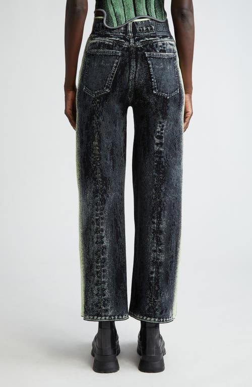 Ph5 Zahra Denim Print Wide Leg Knit Pants In Black