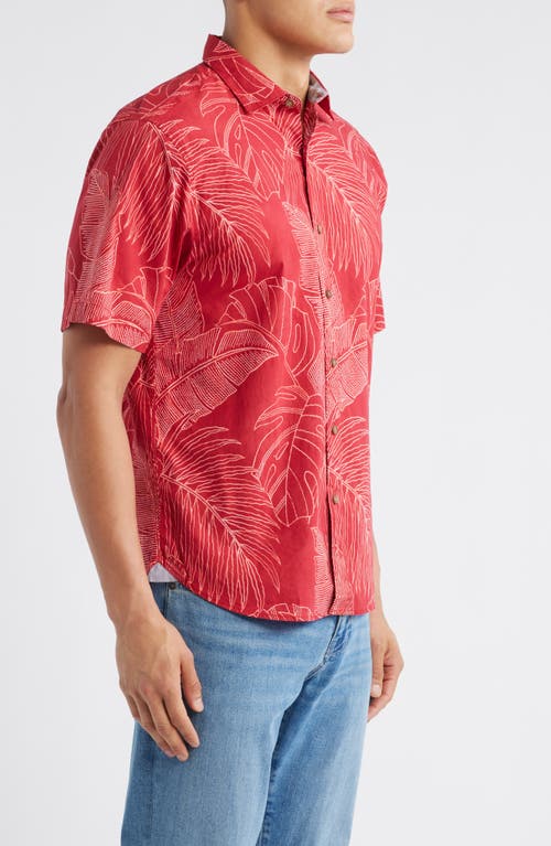 Tommy Bahama Sport Vine Line Short Sleeve Button-up Shirt In Red