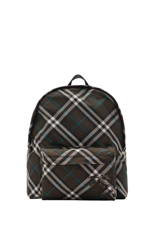 Burberry Checkered Fabric Embroidered Backpack