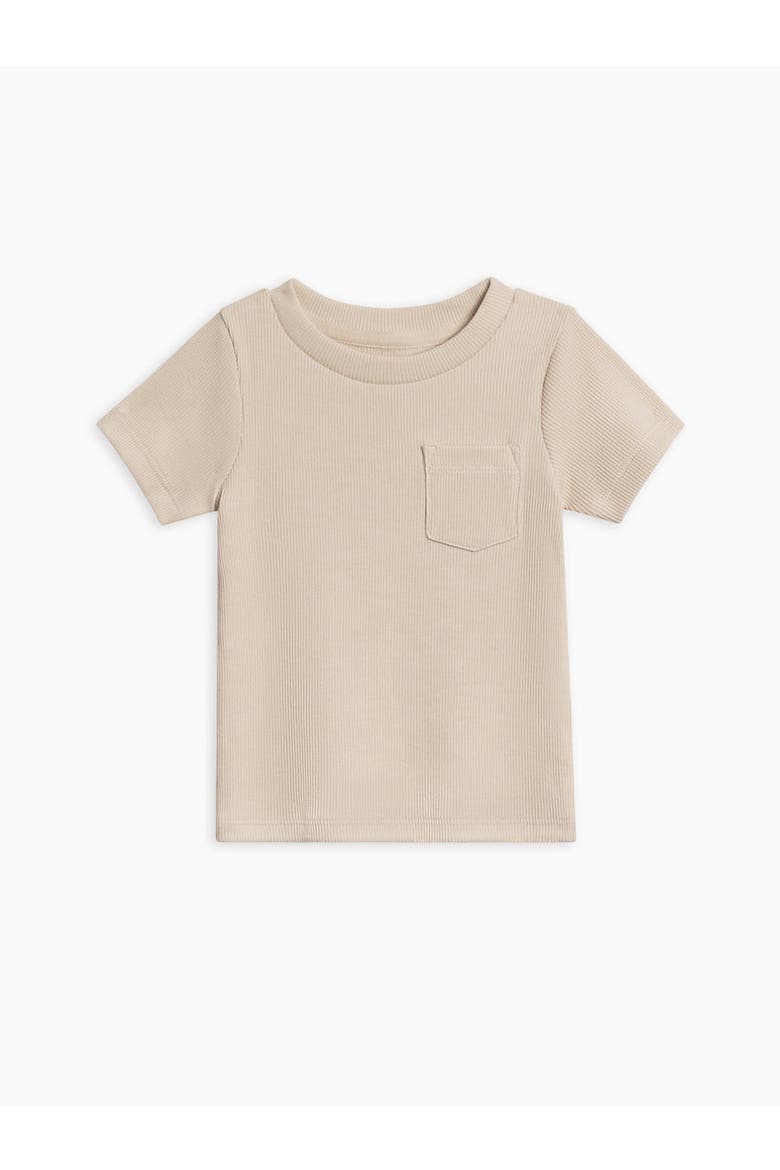 Lou Ribbed Short Sleeve Pocket Tee, Main, color, Oat