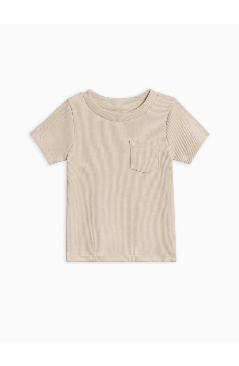 Colored Organics Lou Organic Ribbed Short Sleeve Pocket Tee, Main, color, Oat