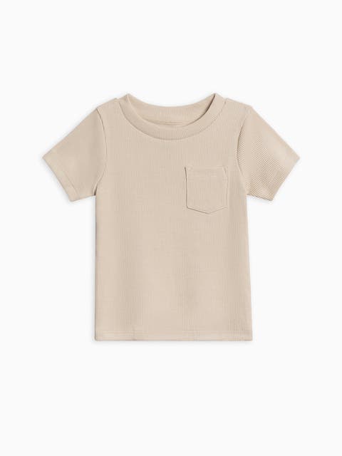 Lou Organic Ribbed Short Sleeve Pocket Tee (Baby)
