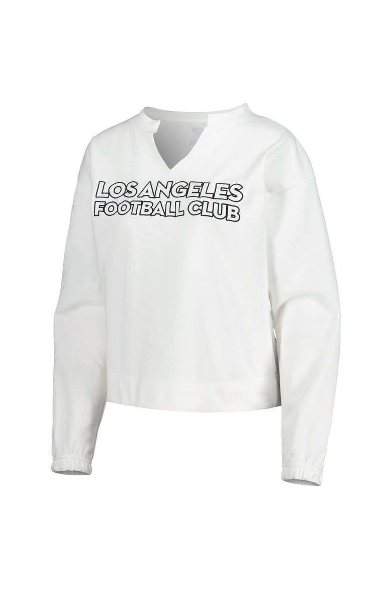Women's Concepts Sport  White LAFC Sunray Notch Neck Long Sleeve T-Shirt, Alternate, color, White