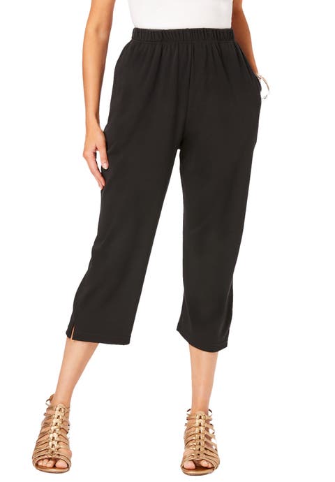 Plus Size Soft Knit Relaxed Pull-On Capri Pant (Plus)