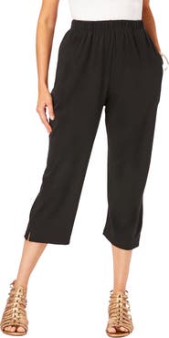 Roaman's Plus Size Soft Knit Relaxed Pull-On Capri Pant