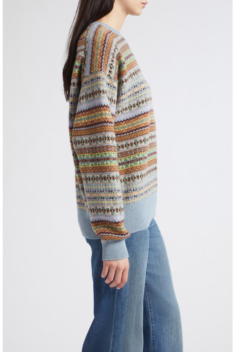 Lorne Oversized Fair Isle Crewneck Wool Sweater, Alternate, color, VINTAGE MULTI