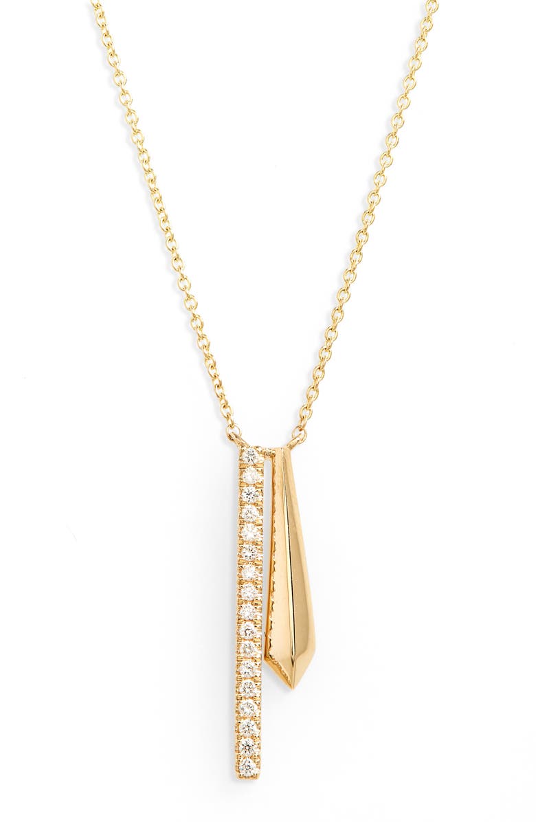 Dana Rebecca Designs Dana Rebecca Reese Brooklyn Knife Edge Diamond Pendant Necklace, Main, color, Yellow Gold