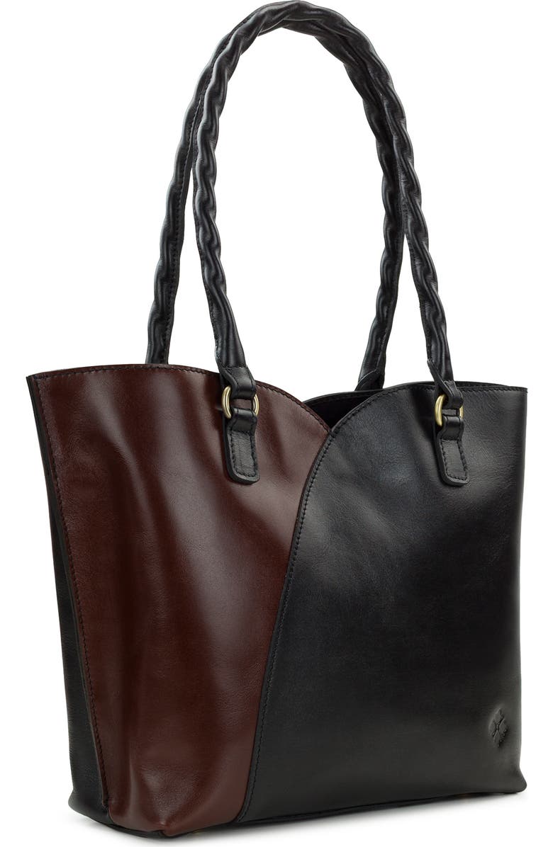 Patricia Nash Marion Colorblock Leather Tote Bag, Alternate, color, Black British Tan Colorblock