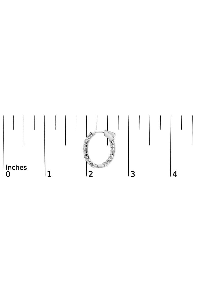 14K Gold 1.0 Cttw Oval Lab Grown Diamond Hoop Earrings, Alternate, color, White