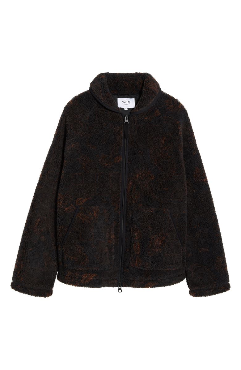 Wax London Tate Paisley High Pile Fleece Jacket, Alternate, color, Black / Brown