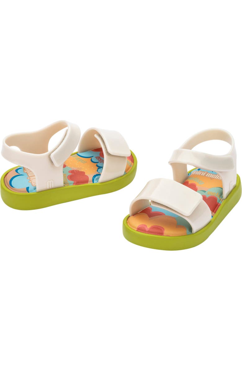 Mini Melissa Kids' Jump Ankle Strap Sandal, Alternate, color, Green/ Beige
