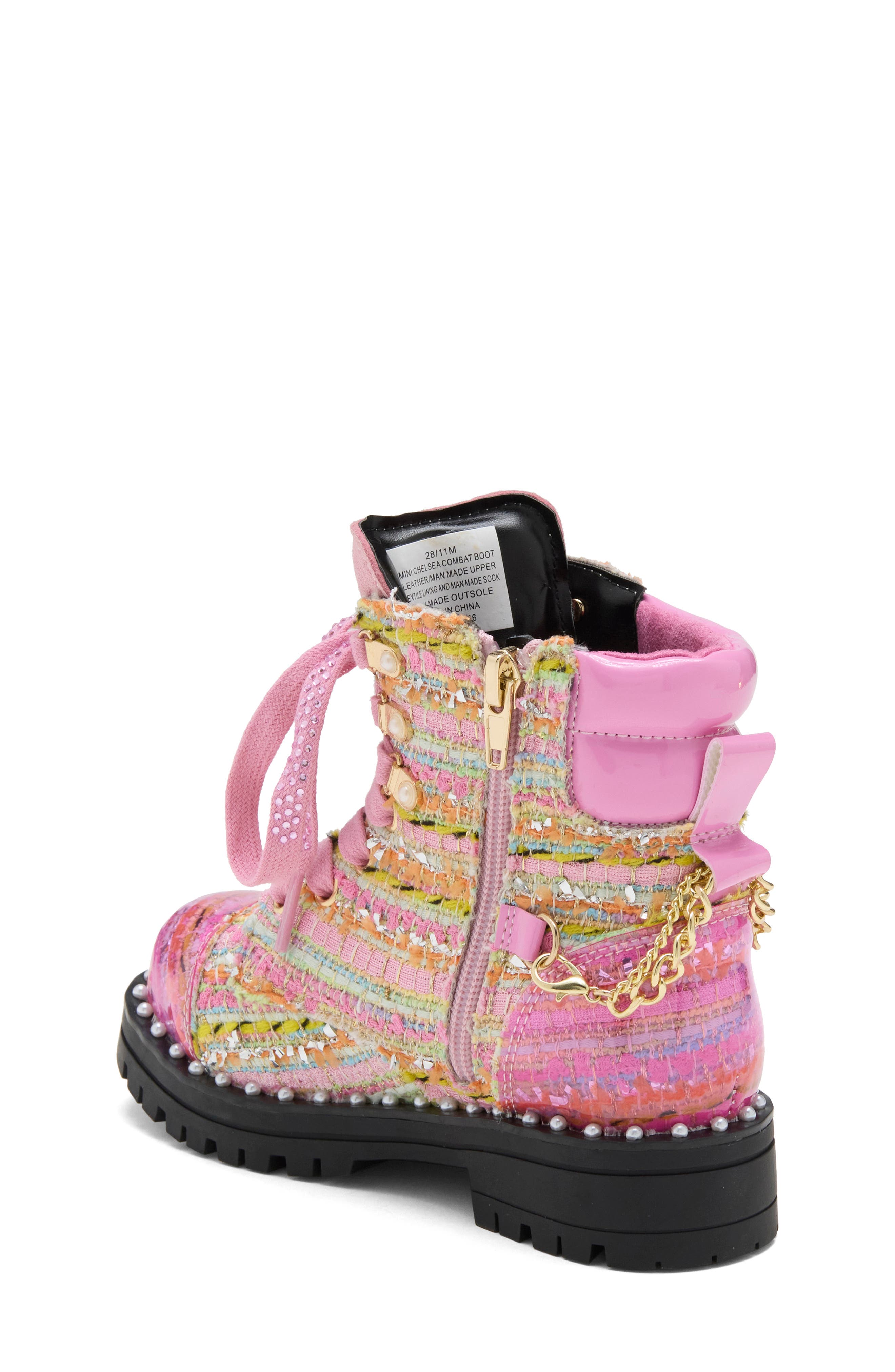 Kids' Mini Chelsea Combat Boot, Alternate, color, PINK MULTI