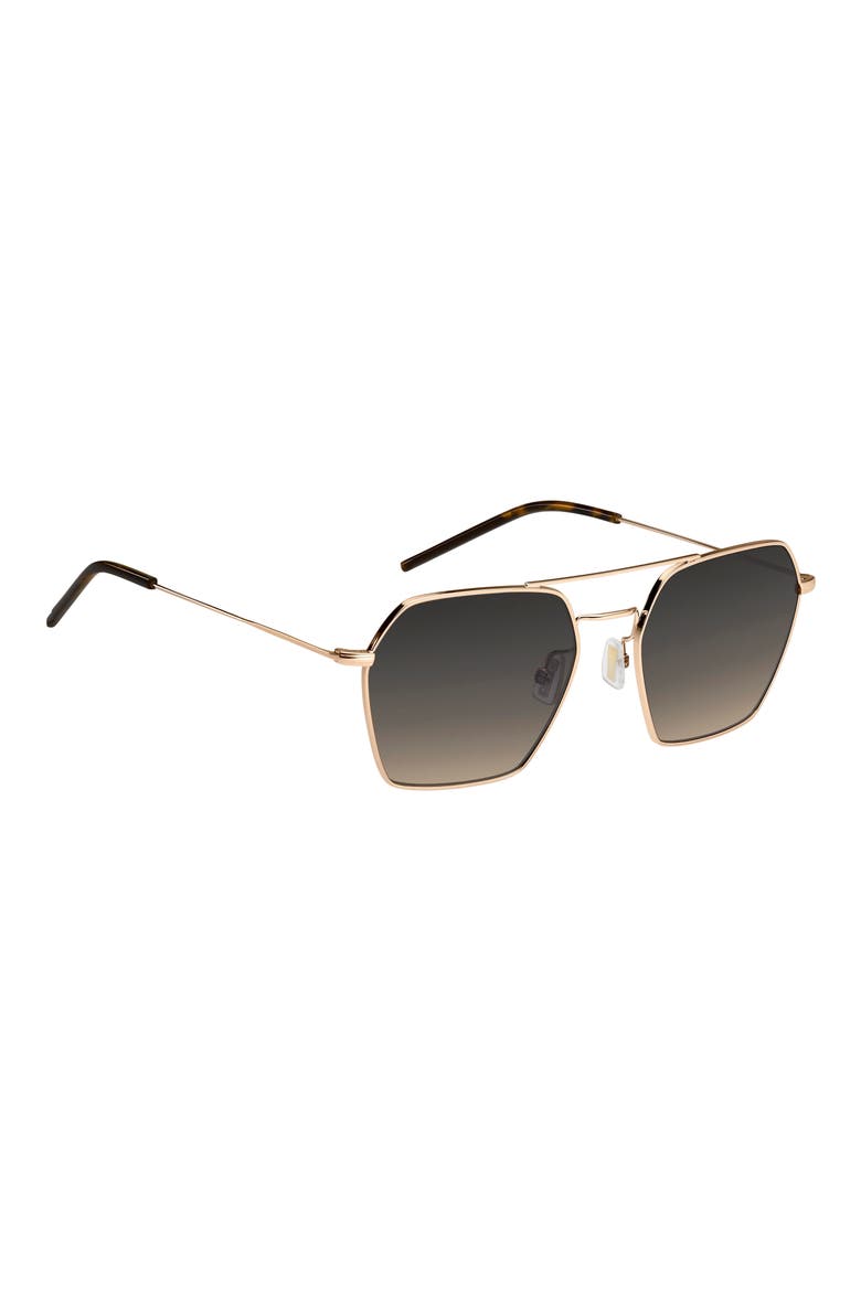 54mm Geometric Aviator Sunglasses, Alternate, color, 0000-PR