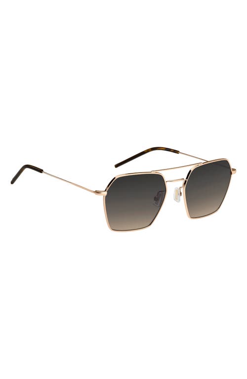 Hugo Boss Boss 54mm Geometric Aviator Sunglasses In Gold