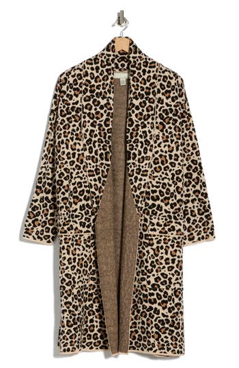 By Design Alicia Longline Cardigan In Animal Print