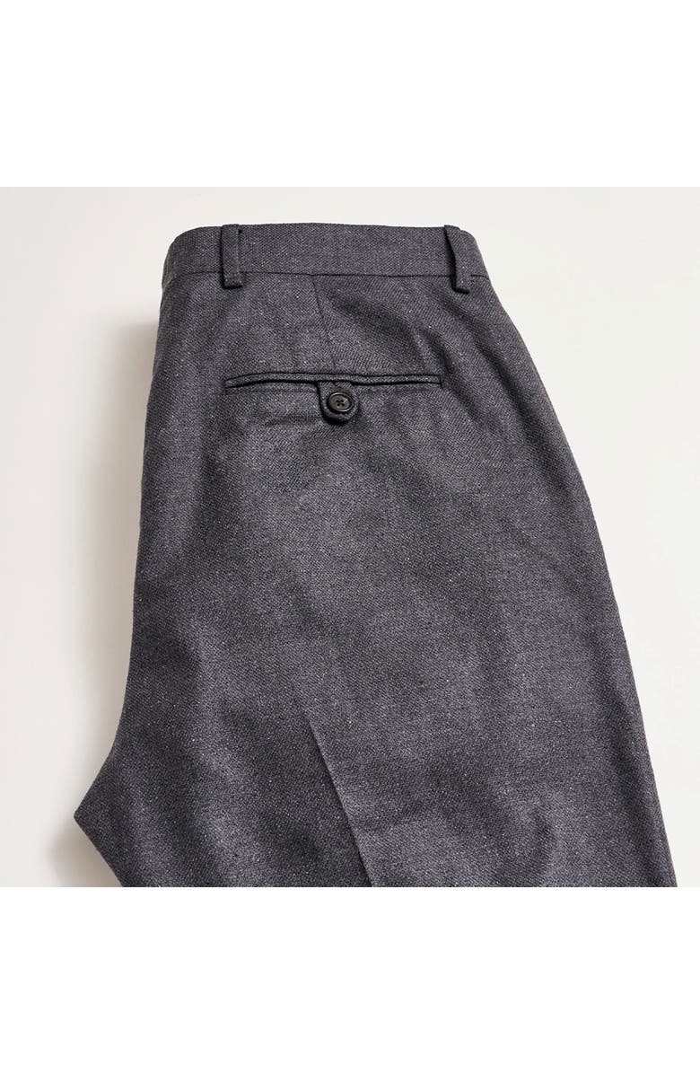 Billy Reid Flat Front Silk & Virgin Wool Dress Pants, Alternate, color, Charcoal