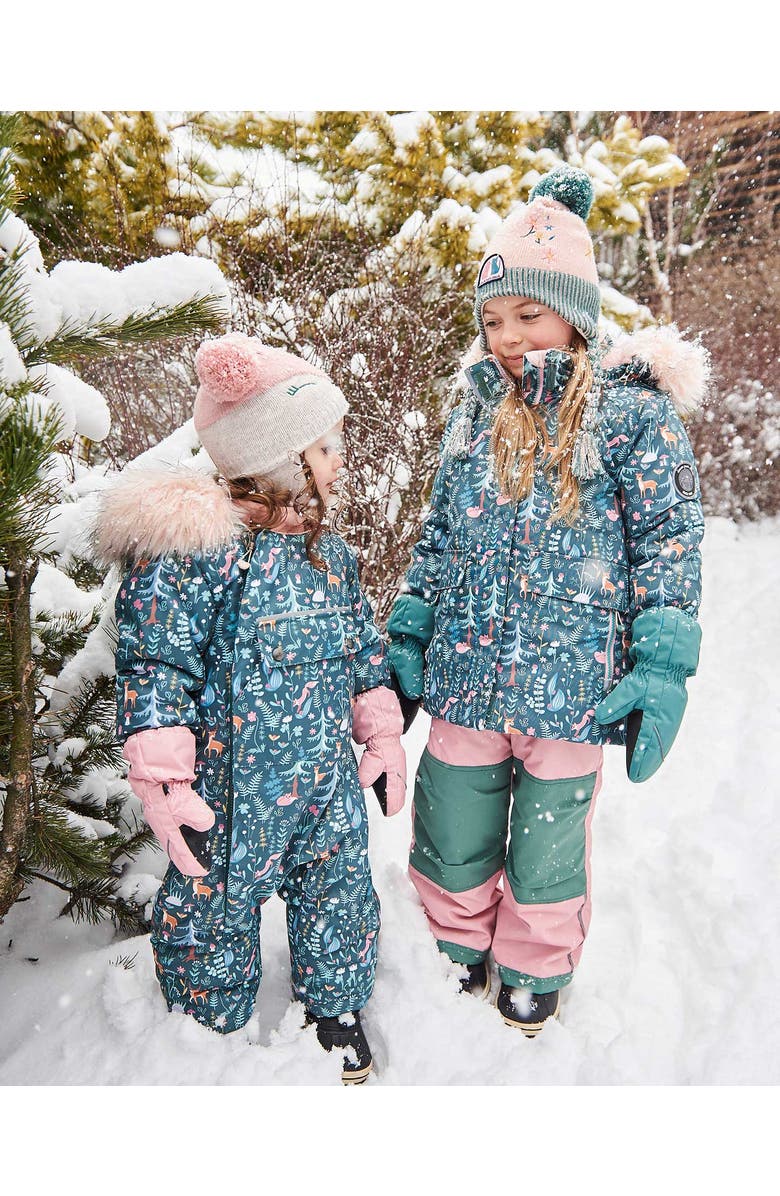 Deux par Deux Little Kids Unisex Solid Mittens Sage Green, Alternate, color, 