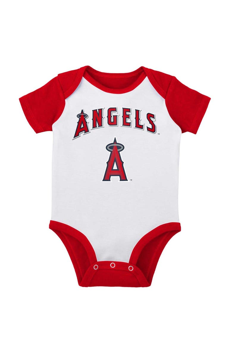 Outerstuff Infant White/Heather Gray Los Angeles Angels Two-Pack Little Slugger Bodysuit Set, Alternate, color, White