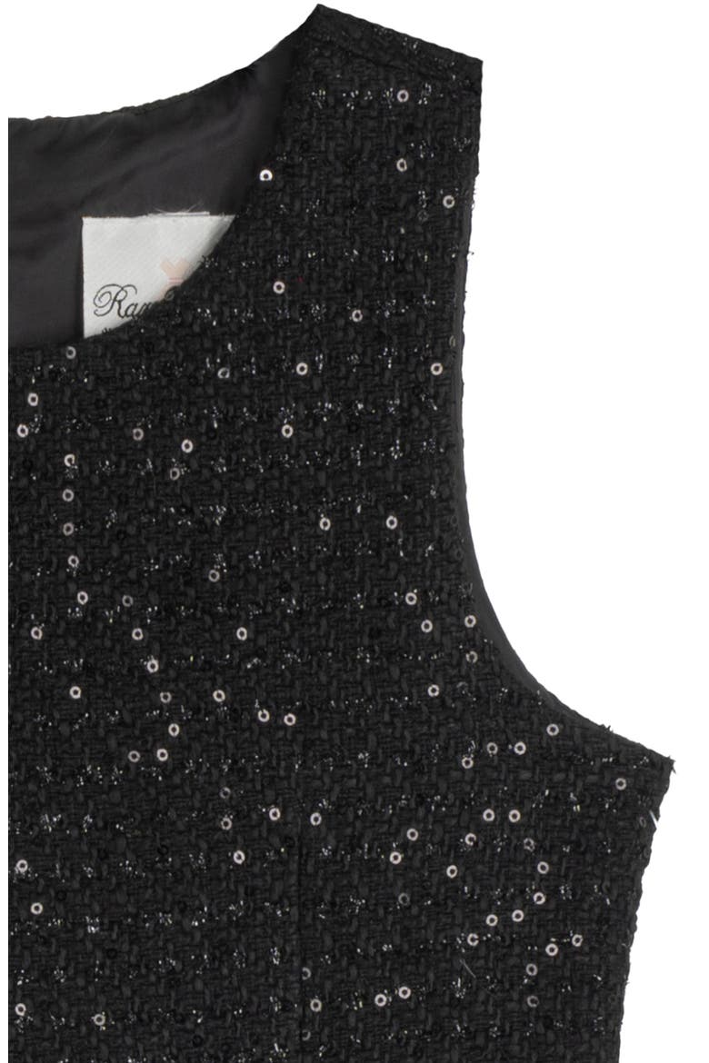 Kids' Sequin Boucle Bubble Dress, Alternate, color, BLACK