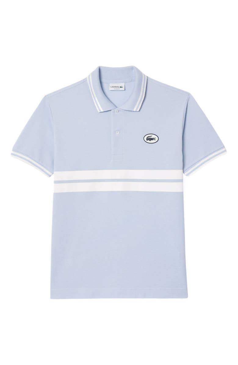 Lacoste Classic Fit Stripe Piqué Knit Polo, Alternate, color, Phoenix/ Farine