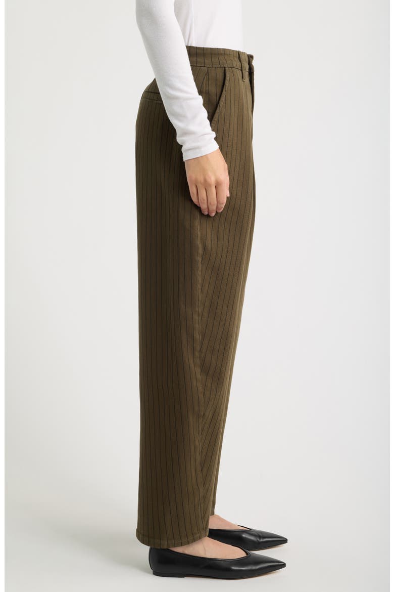 Pleated Barrel Leg Pants, Alternate, color, MOSS