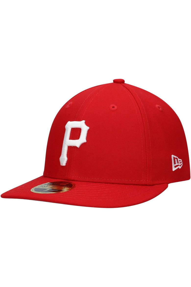 Men's New Era Scarlet Pittsburgh Pirates Low Profile 59FIFTY Fitted Hat, Main, color, Scarlet