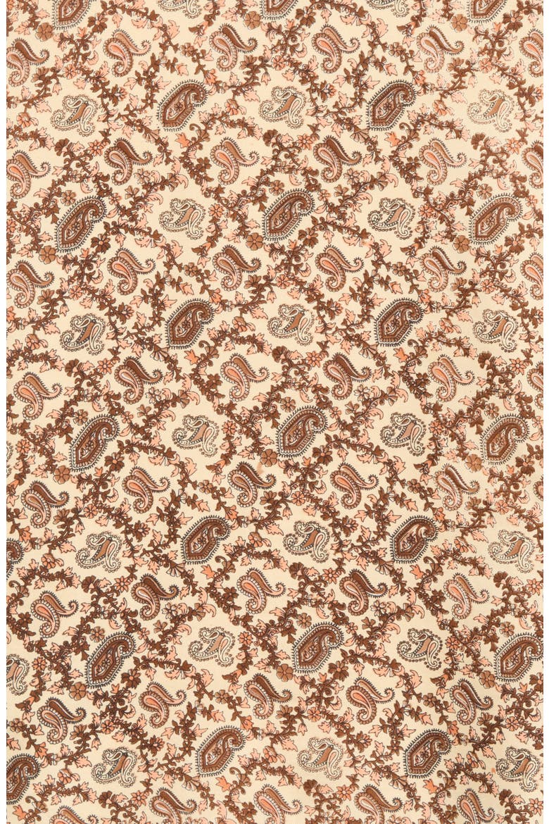 Paisley Print Square Scarf, Alternate, color, BROWN
