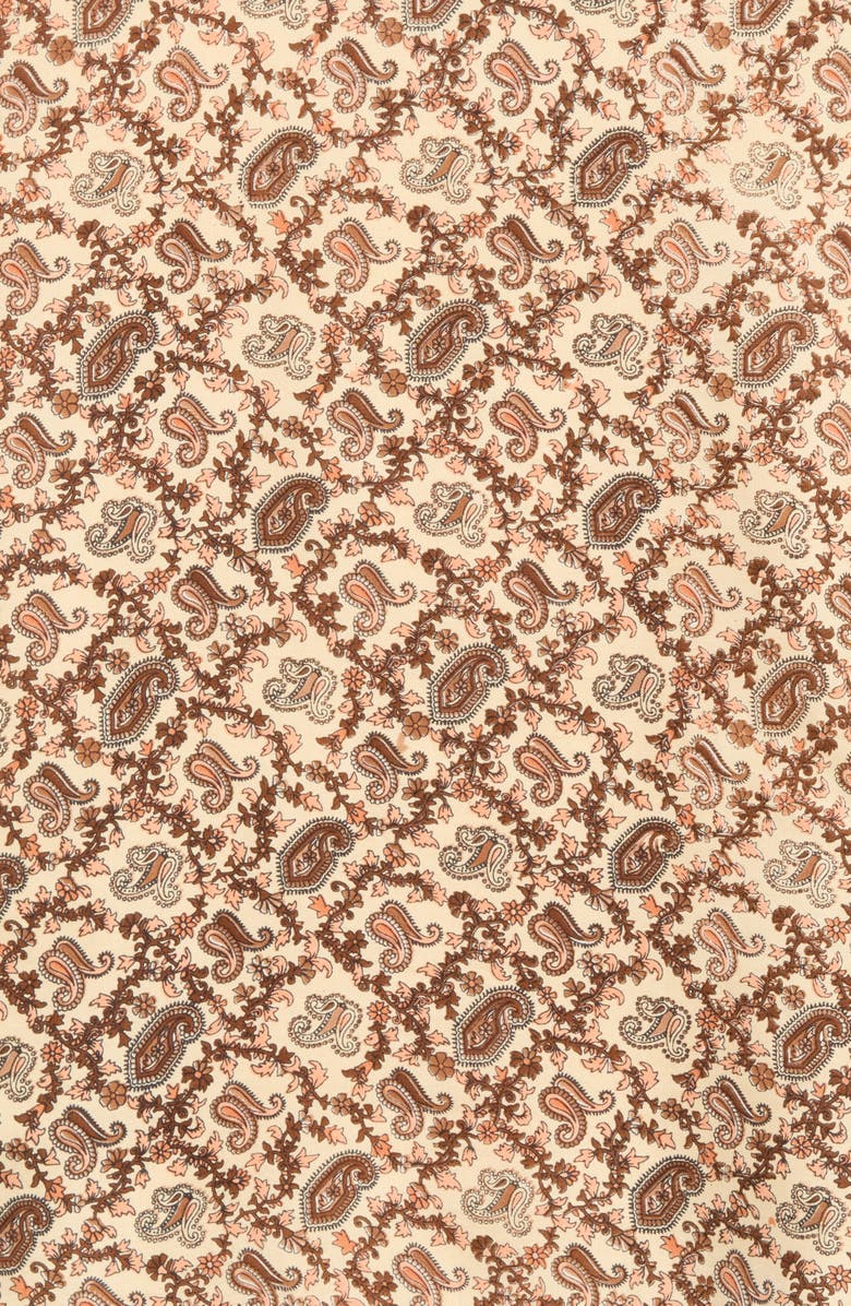 La Fiorentina Paisley Print Square Scarf, Alternate, color, Brown