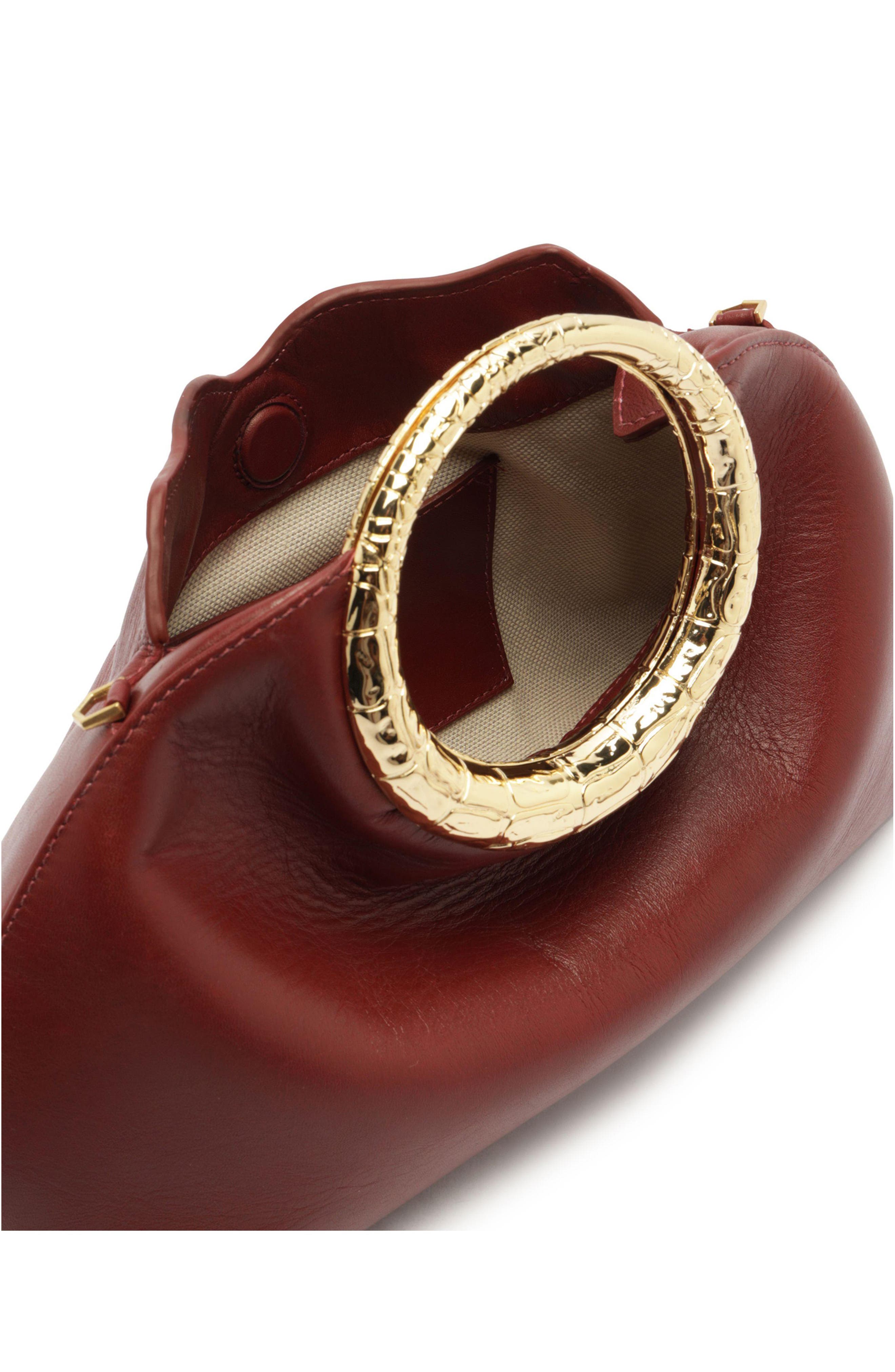 Mia Small Leather Clutch, Alternate, color, PASSION RED